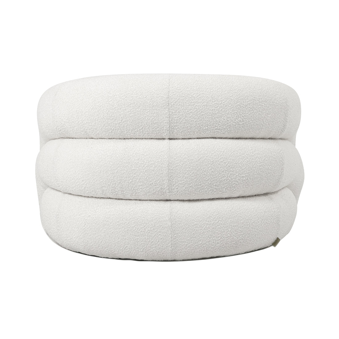 Clioz Boucle Accent Armchair in Eggshell White, showcasing soft, textured boucle fabric and plush cushions, supported by a sturdy wood frame, designed for style and comfort in modern living spaces.
