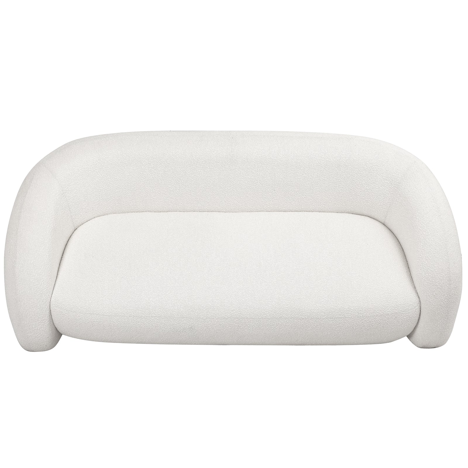 Top View of Clioz Bouclé 4 Seater Curved Lounge Package - Eggshell White