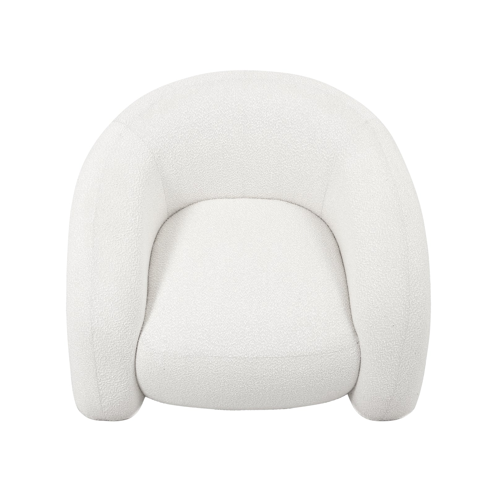 Top View of Clioz Bouclé 4 Seater Curved Lounge Package - Eggshell White