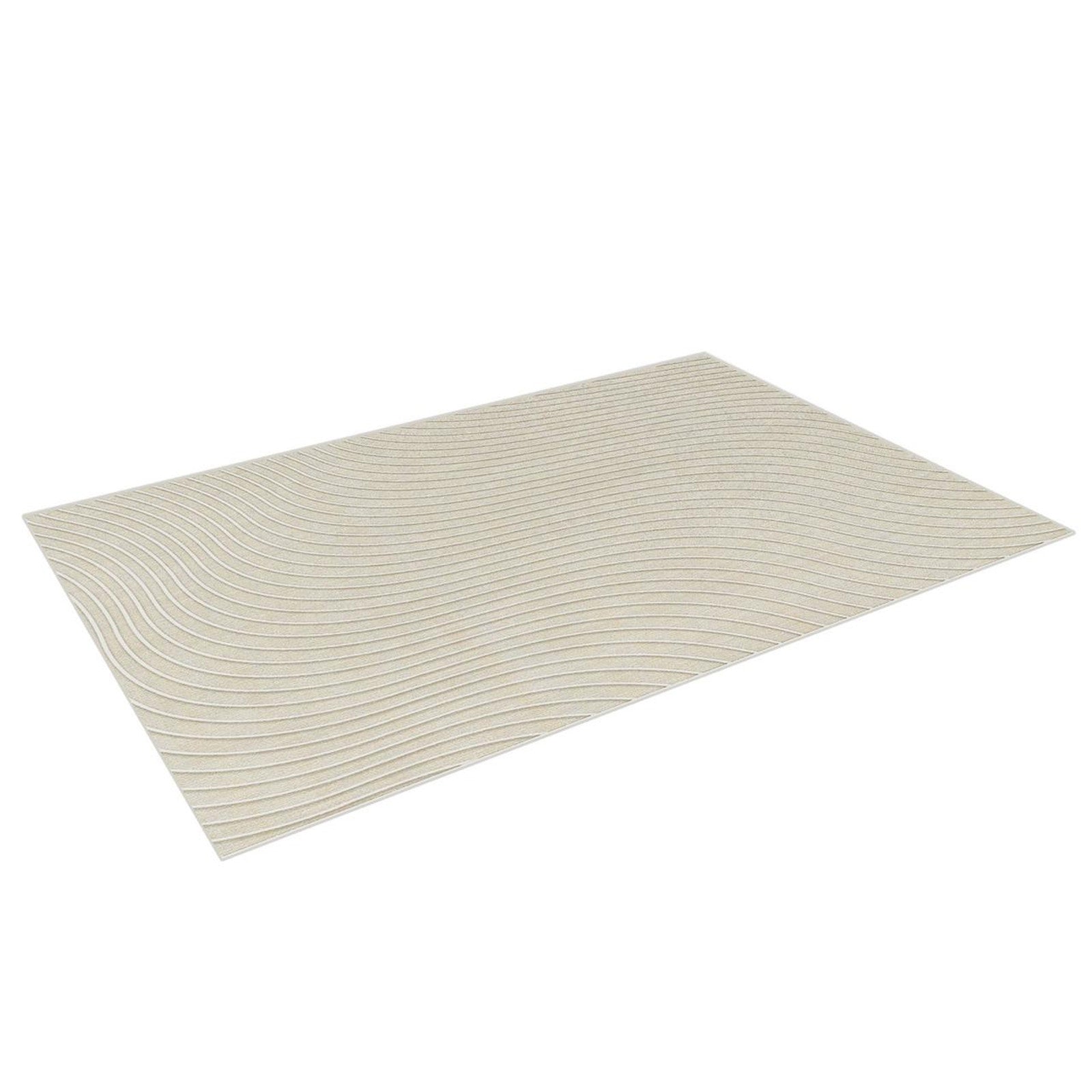 Decorative panel with embossed wavy grooves, complementing the Colton Living Room Package in Cream White, enhancing texture and style.