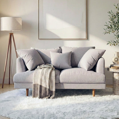 Colton 2-Seater Fabric Sofa in Stone