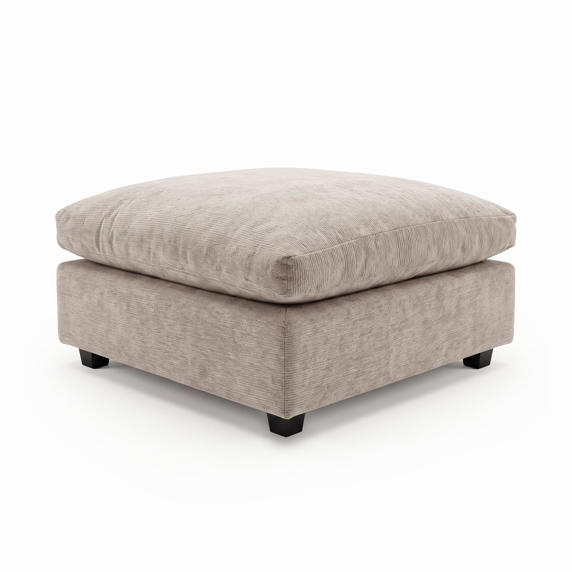 A soft greige ottoman