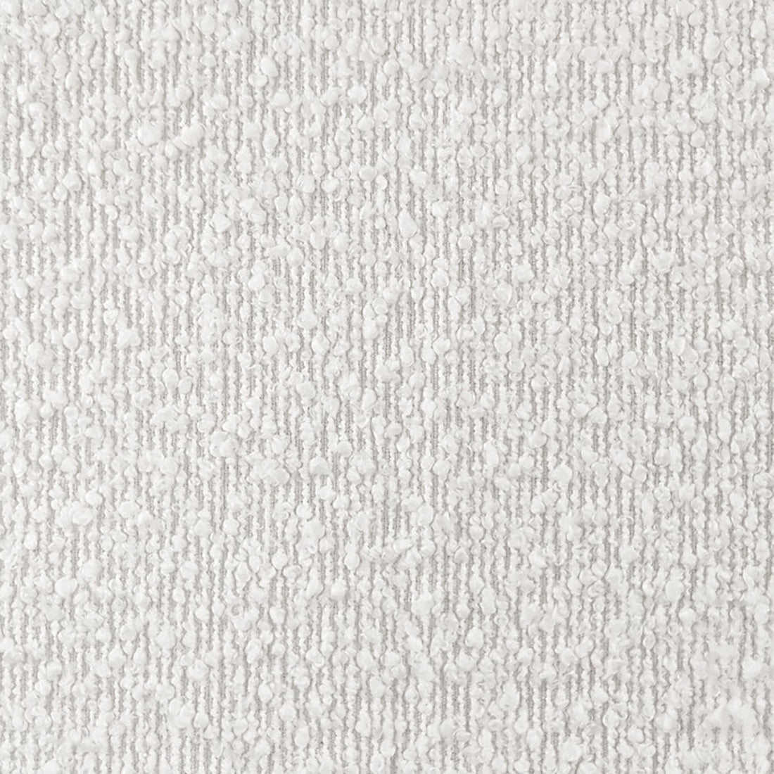 Elzan Bouclé Upholstered Bench Eggshell White features a close-up of its luxurious bouclé fabric, highlighting the textured surface and plush padding, showcasing its modern design and elegant sculptural silhouette.