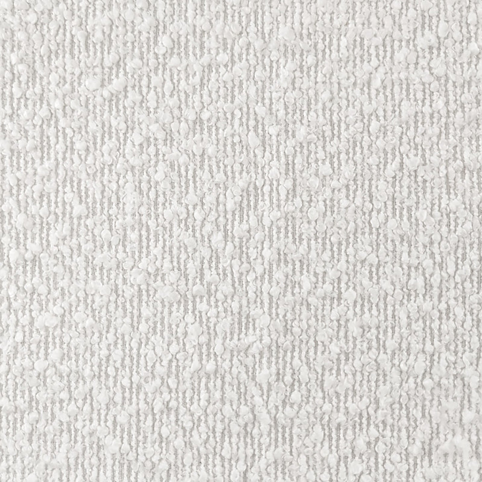 Elzan Bouclé Upholstered Bench Eggshell White features a close-up of its luxurious bouclé fabric, highlighting the textured surface and plush padding, showcasing its modern design and elegant sculptural silhouette.