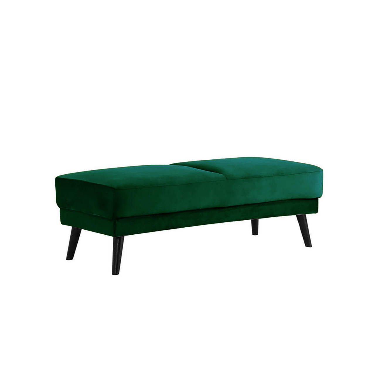 Esben 6-Seater Velvet Sofa Bed Set w/ Ottoman Dark Forest Green, showcasing a close-up of its plush upholstery and solid wooden legs, highlighting its dual-functionality as a sofa and bed.