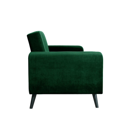 Esben 6-Seater Velvet Sofa Bed Set with Ottoman, highlighting its design and armrest, showcasing a stylish and functional piece suitable for versatile home decor.