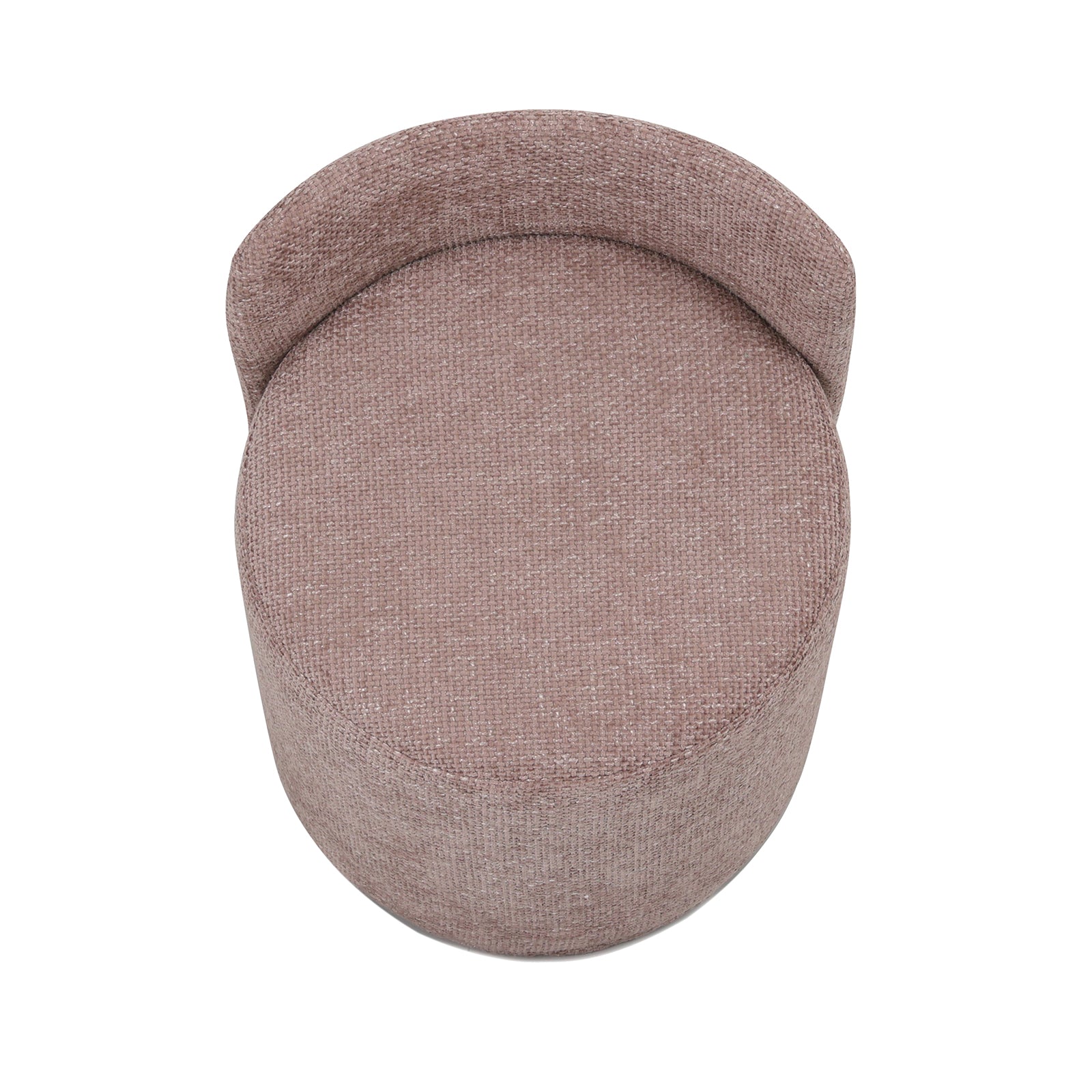 Hiboa Chenille Ottoman Stool in Light Pink, showcasing its plush chenille upholstery and thick cushioning, designed as a versatile piece for seating or as a footrest in modern interiors.