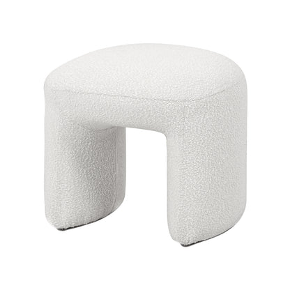 Hirokoz Boucle Ottoman Stool - Eggshell White