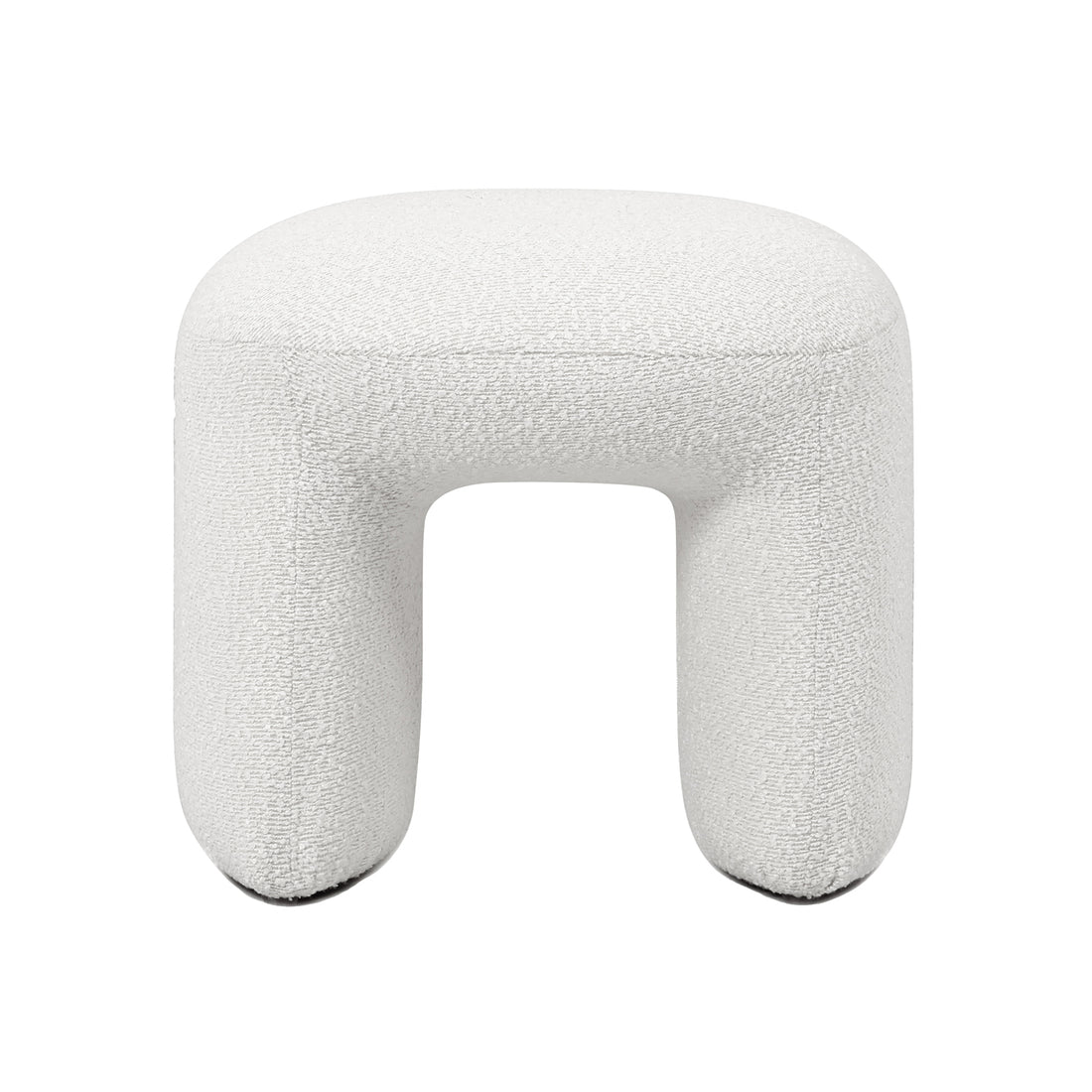 Hirokoz Boucle Ottoman Stool - Eggshell White