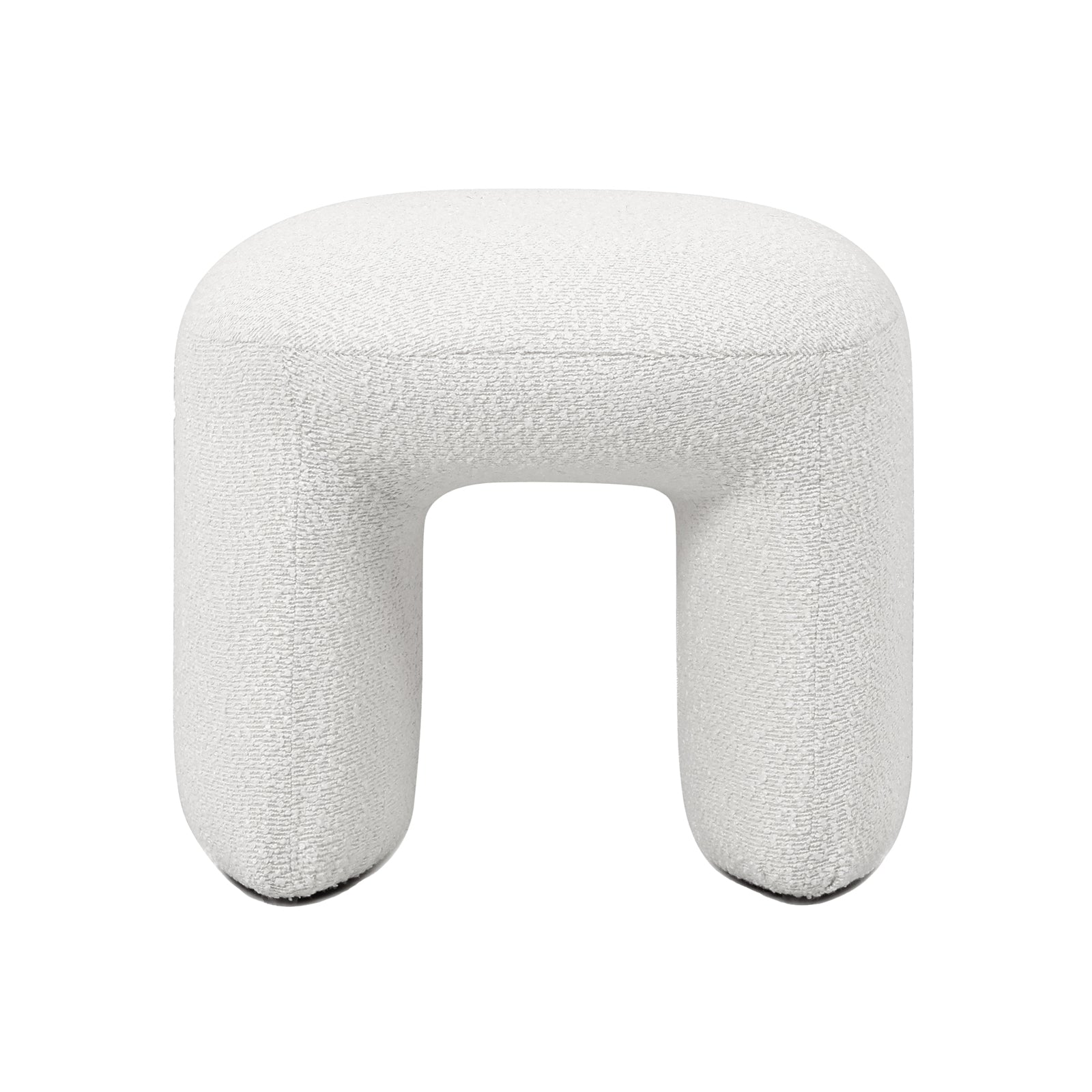 Hirokoz Boucle Ottoman Stool - Eggshell White