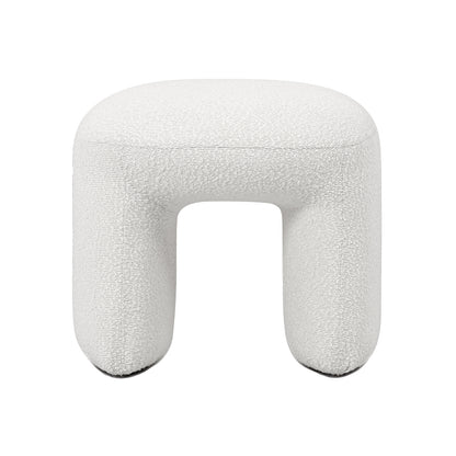 Hirokoz Boucle Ottoman Stool - Eggshell White