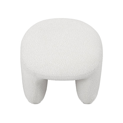 Hirokoz Boucle Ottoman Stool - Eggshell White