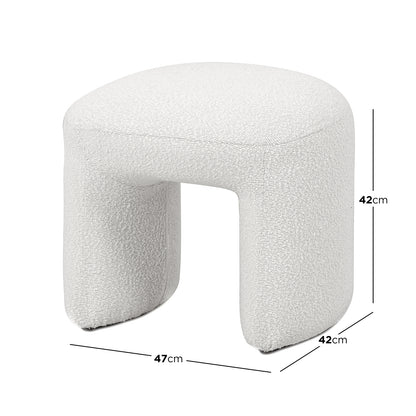 Hirokoz Boucle Ottoman Stool - Eggshell White