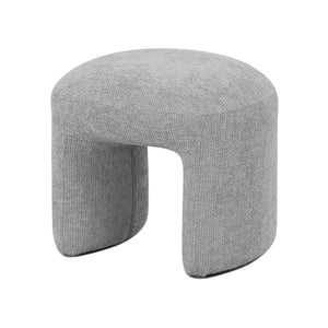 Hirokoz Chenille Ottoman Stool in Warm Grey