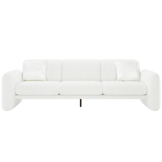 Ivano 4 Seater Boucle Upholstered Sofa - Cream White