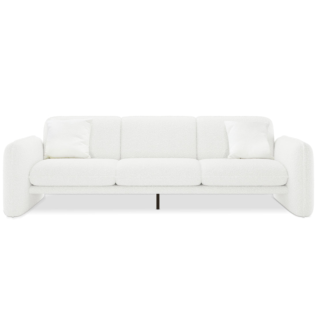 Ivano 4 Seater Boucle Upholstered Sofa - Cream White