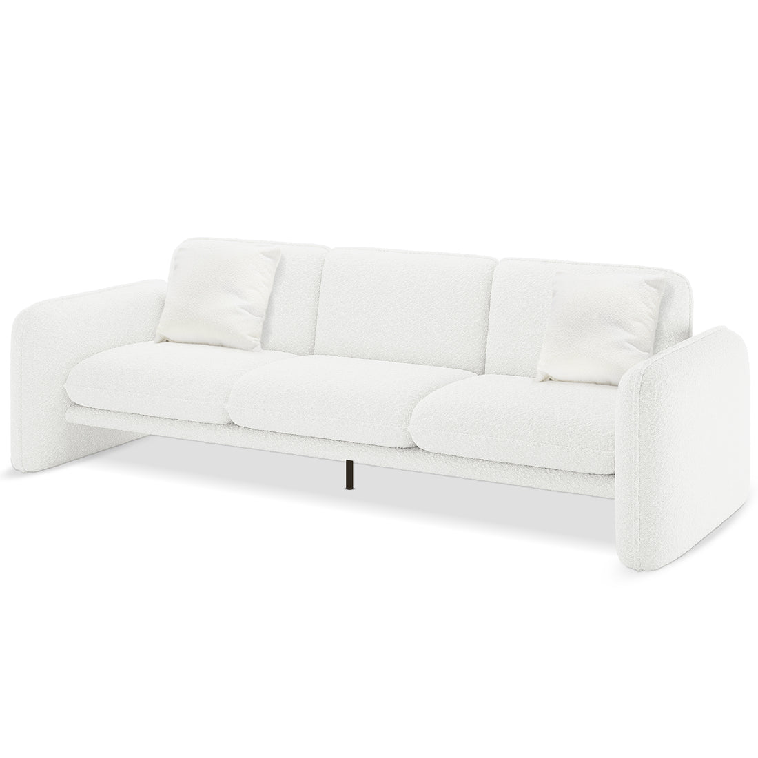 Ivano 4 Seater Boucle Upholstered Sofa - Cream White