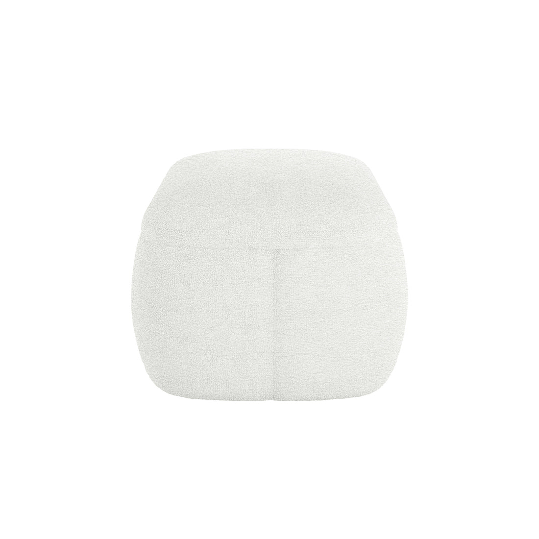 Jamie 110cm Bouclé Ottoman in Cream White, a square, upholstered footstool with soft, textured fabric, ideal for relaxation. Features an expansive surface for resting feet, enhancing comfort and style.