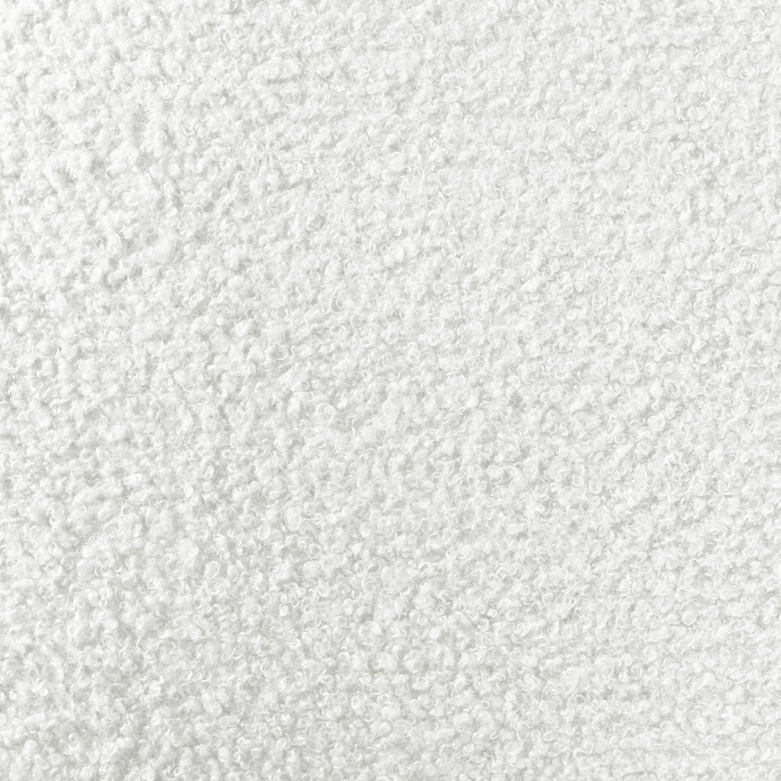 Janelle Bouclé Curved Accent Chair in cream white, featuring a plush curved design with premium bouclé fabric and padded foam, emphasizing comfort and modern elegance.