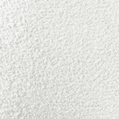 Janelle Bouclé Curved Accent Chair in cream white, featuring a plush curved design with premium bouclé fabric and padded foam, emphasizing comfort and modern elegance.