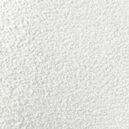 Close-up of the Janelle 191cm Bouclé 3-Seater Curved Sofa in cream white, showcasing its plush texture and elegant curved silhouette, emphasizing its luxurious bouclé upholstery and spacious design.