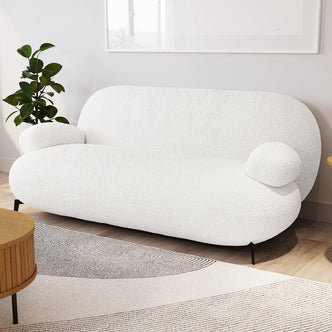 Janie 3 Seater Boucle Sofa - Cream White - Lifestyle