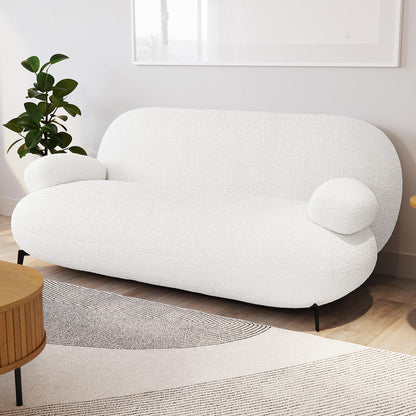 Janie 3 Seater Boucle Sofa - Cream White - Lifestyle