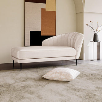 Kaj Velvet Daybed - Left Armrest - Cream - Lifestyle