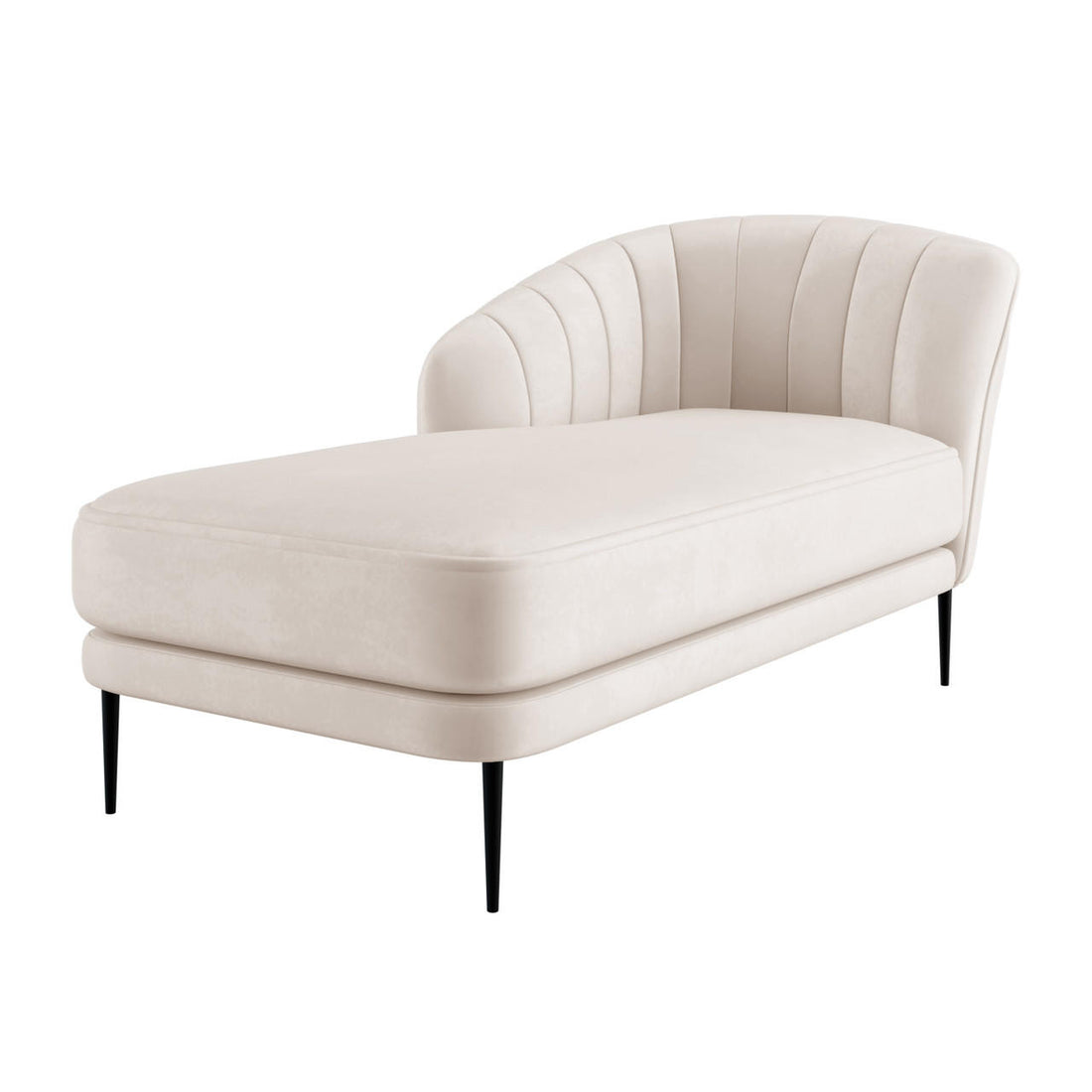Kaj Velvet Daybed - Left Armrest - Cream