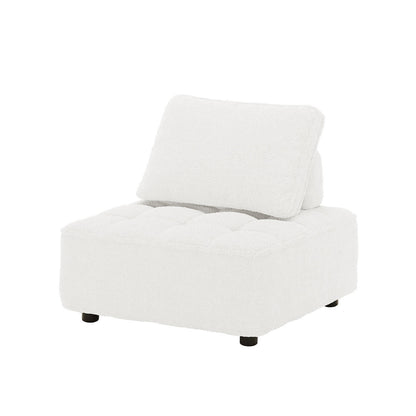 Kazumi 2 Seater Boucle Modular Sofa Set - Cream White