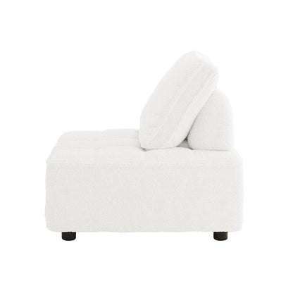 Kazumi 2 Seater Boucle Modular Sofa Set - Cream White