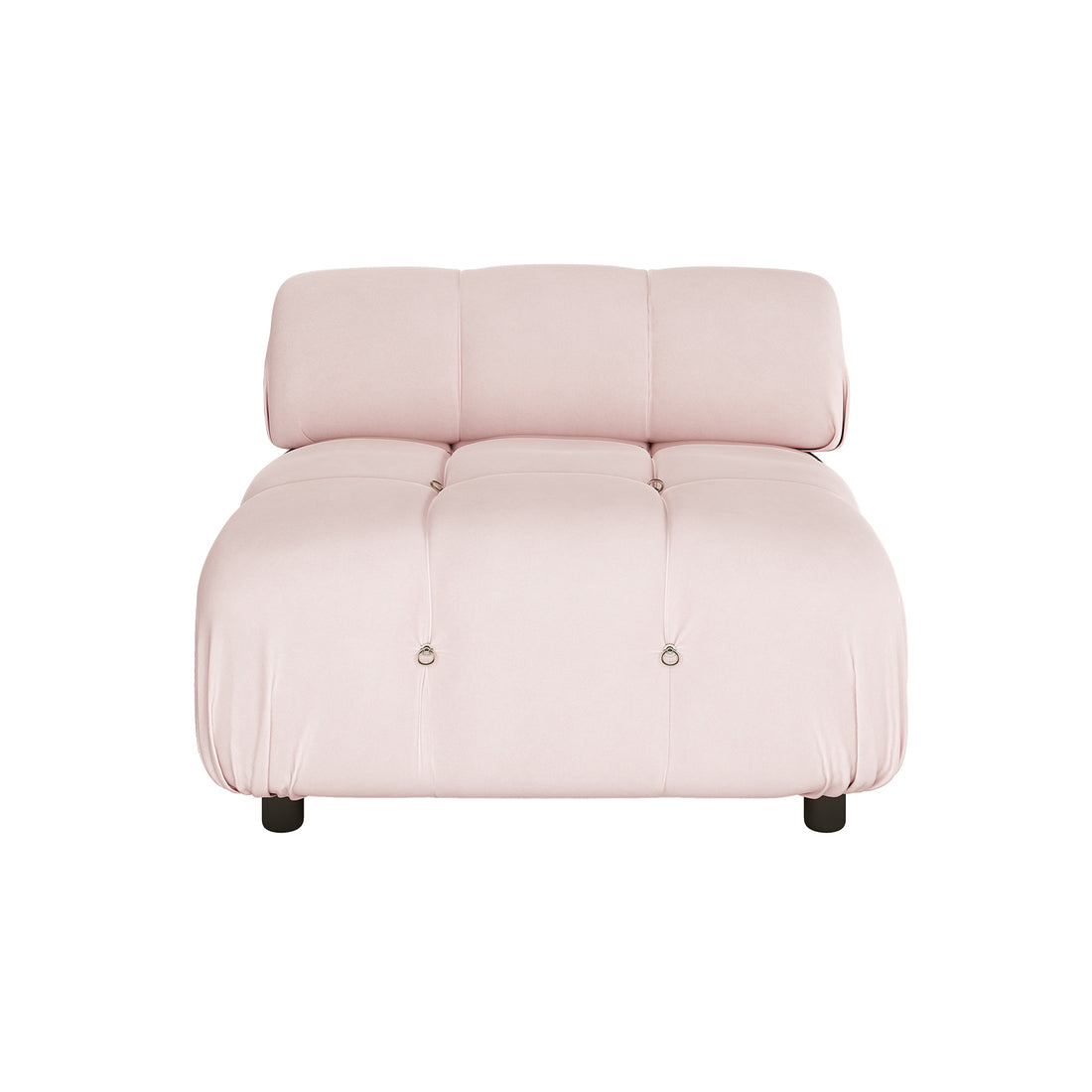 Keila Single Seater Modular Tufted Velvet Sofa - Soft Pink