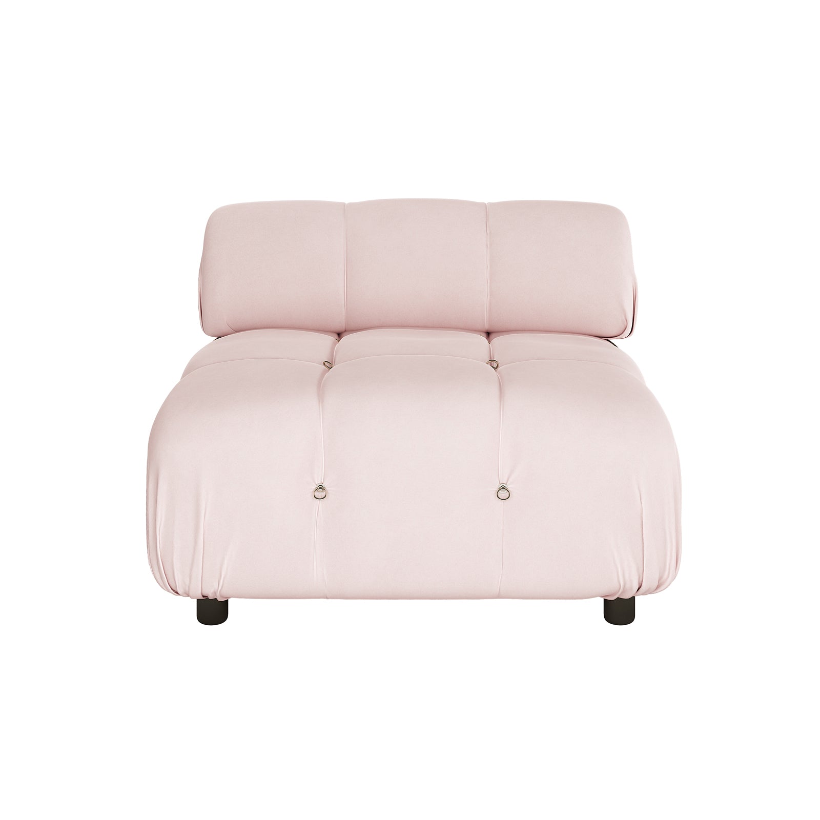 Keila Single Seater Modular Tufted Velvet Sofa - Soft Pink