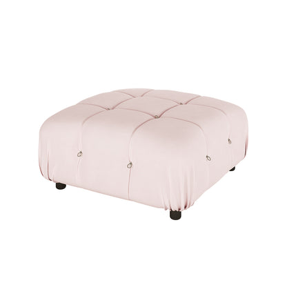 Keila 3 Seater L-Shape Modular Velvet Corner Sofa Set - Soft Pink