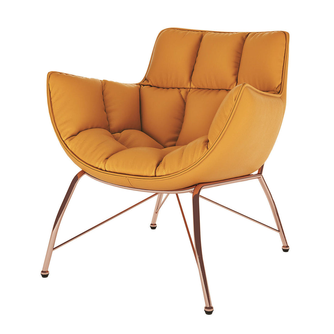 Larisa PU Leather Upholstered Accent Chair - Golden Tan