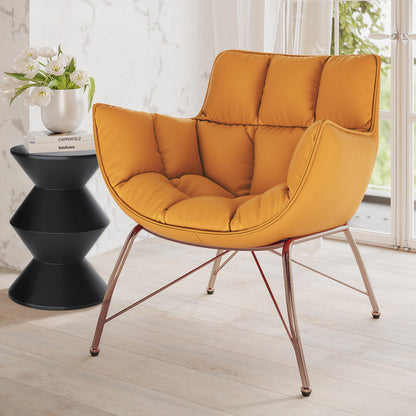 Larisa PU Leather Upholstered Accent Chair - Golden Tan - Lifestyle