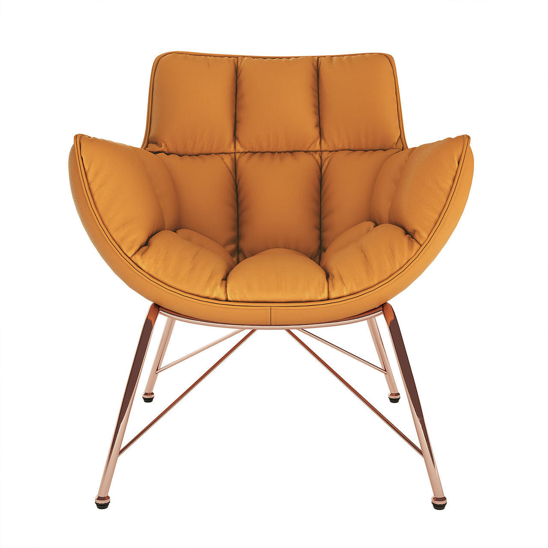Larisa PU Leather Upholstered Accent Chair - Golden Tan