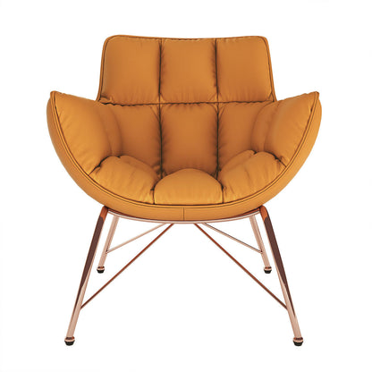 Larisa PU Leather Upholstered Accent Chair - Golden Tan