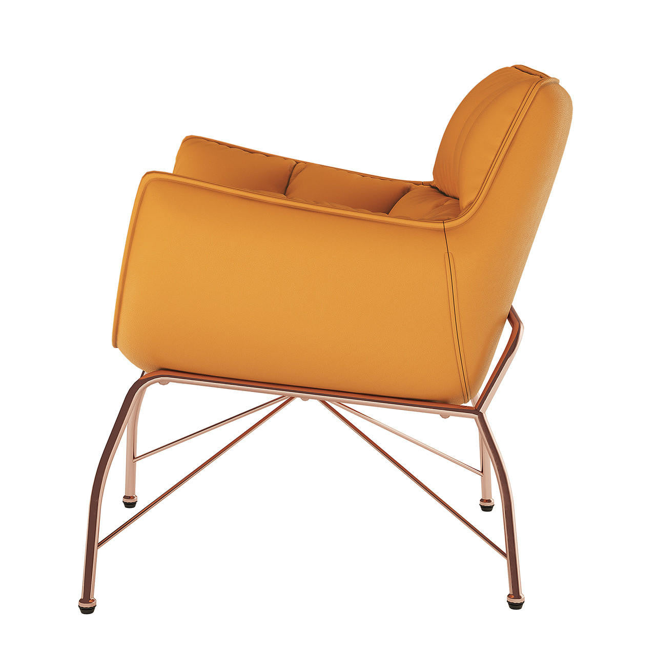 Larisa PU Leather Upholstered Accent Chair - Golden Tan