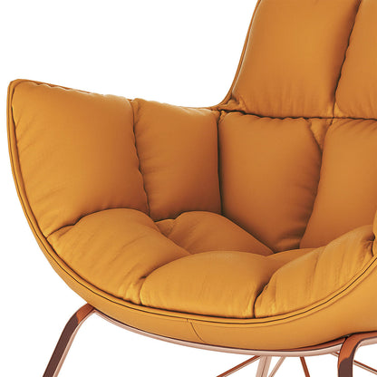 Larisa PU Leather Upholstered Accent Chair - Golden Tan