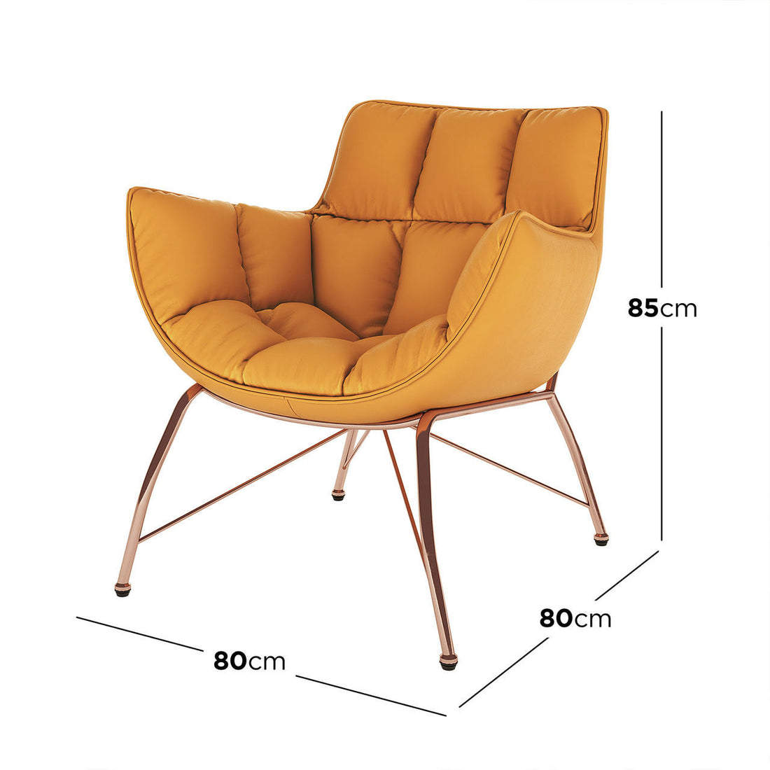 Larisa PU Leather Upholstered Accent Chair - Golden Tan