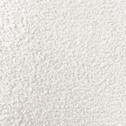 Lycus Boucle Cushioned Metal Frame Accent Chair Cream White with plush boucle fabric, sleek metal frame, arched seating design, and adjustable height, offering modern elegance and comfort.