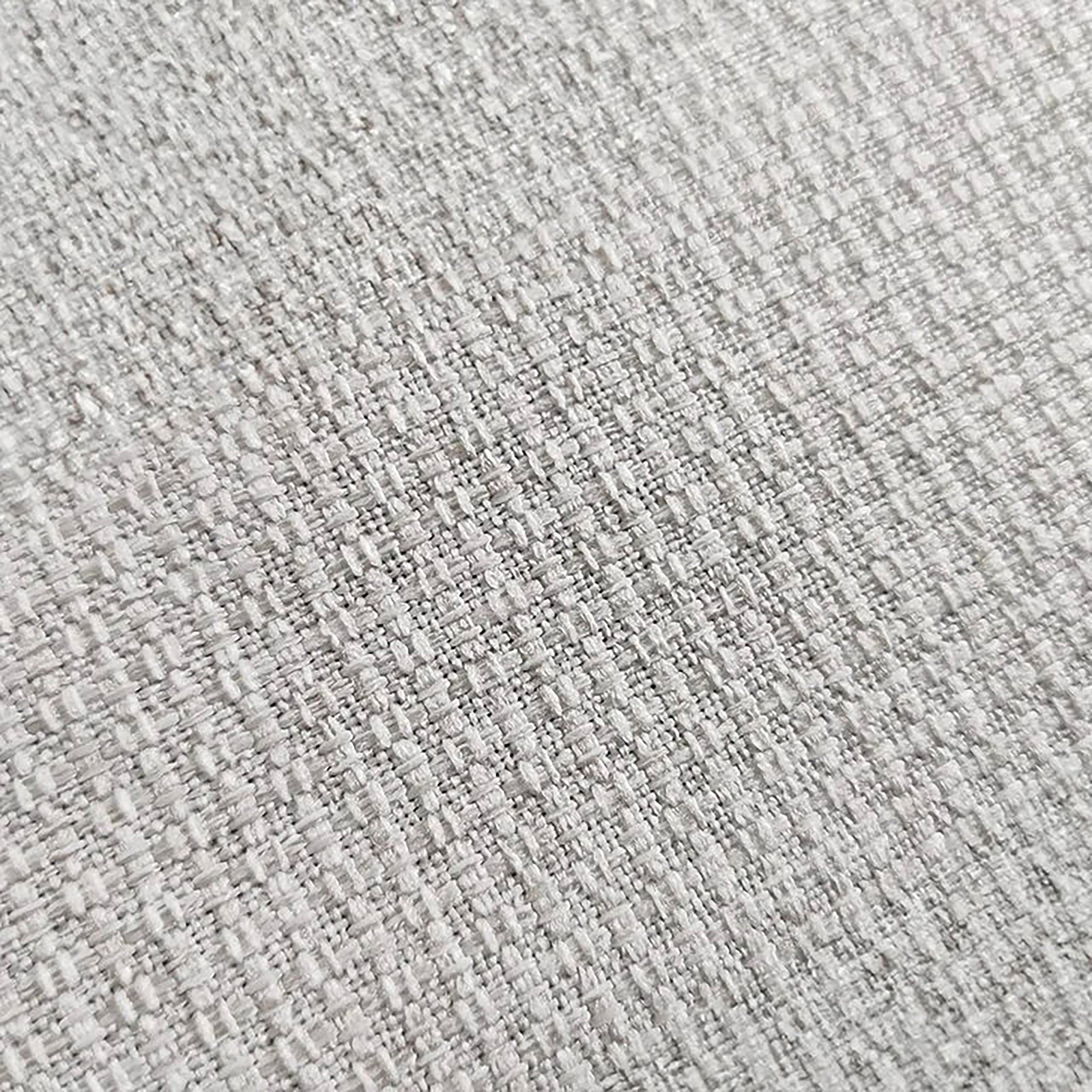 Millie 4-Seater Fabric Corner Chaise Sofa - Light Grey, featuring a close-up of its textured woven linen surface, showcasing the plush, cloud-like comfort of its high-density foam cushions.