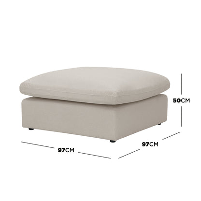 Millie Fabric Ottoman Modular Sofa Light Beige, featuring a cushioned top and sturdy frame, ideal for versatile seating and footrest use, enhancing comfort and style in any living space.