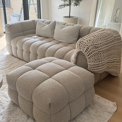 Norah 3 Seater Boucle Sofa in Warm Beige