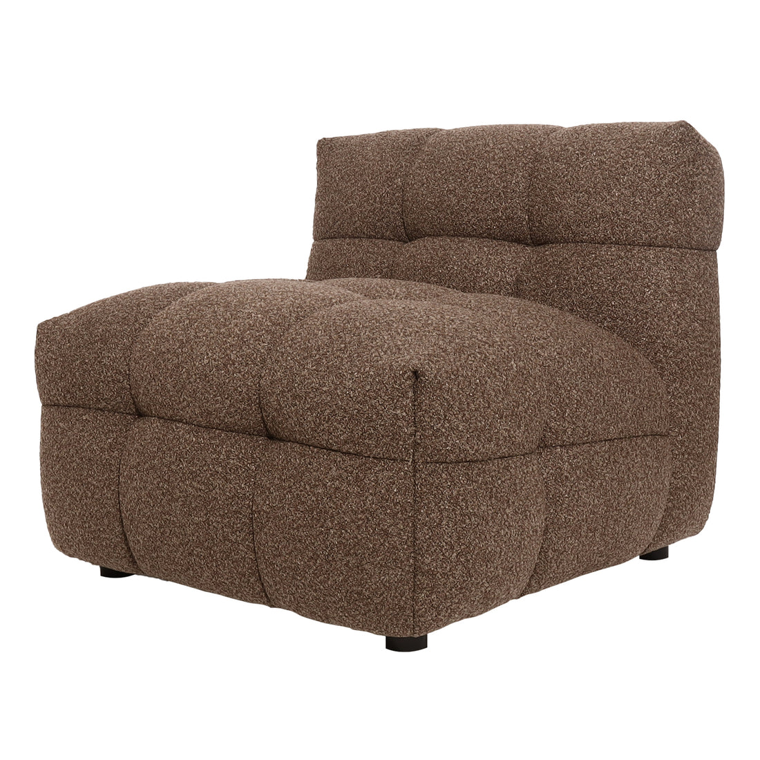 Norah 5 Seater Boucle Sofa Set With Ottoman in Chocolate Brown