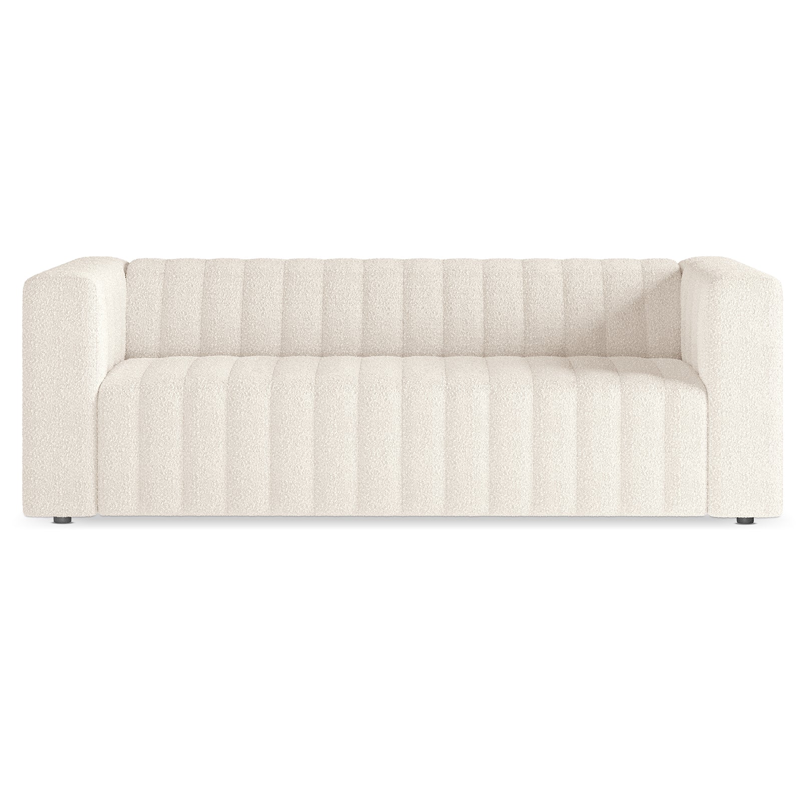 Parisa 3 Seater Tufted Boucle Sofa in Cream White