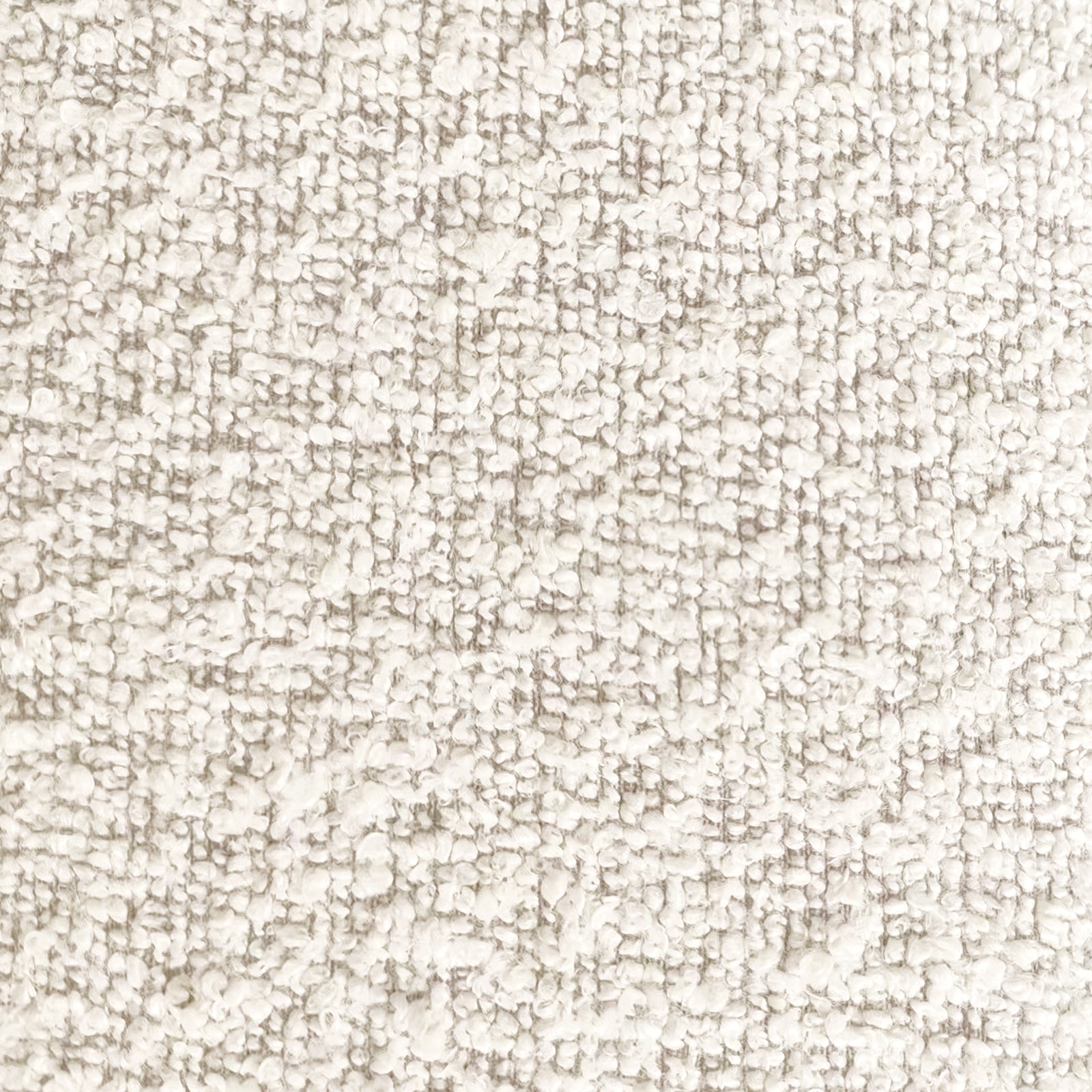 Close-up of Parisa 4 Seater Tufted Boucle Sofa Set in Cream White, showcasing its textured bouclé fabric with visible yarn loops, highlighting the sofa's luxurious and elegant tufted design.