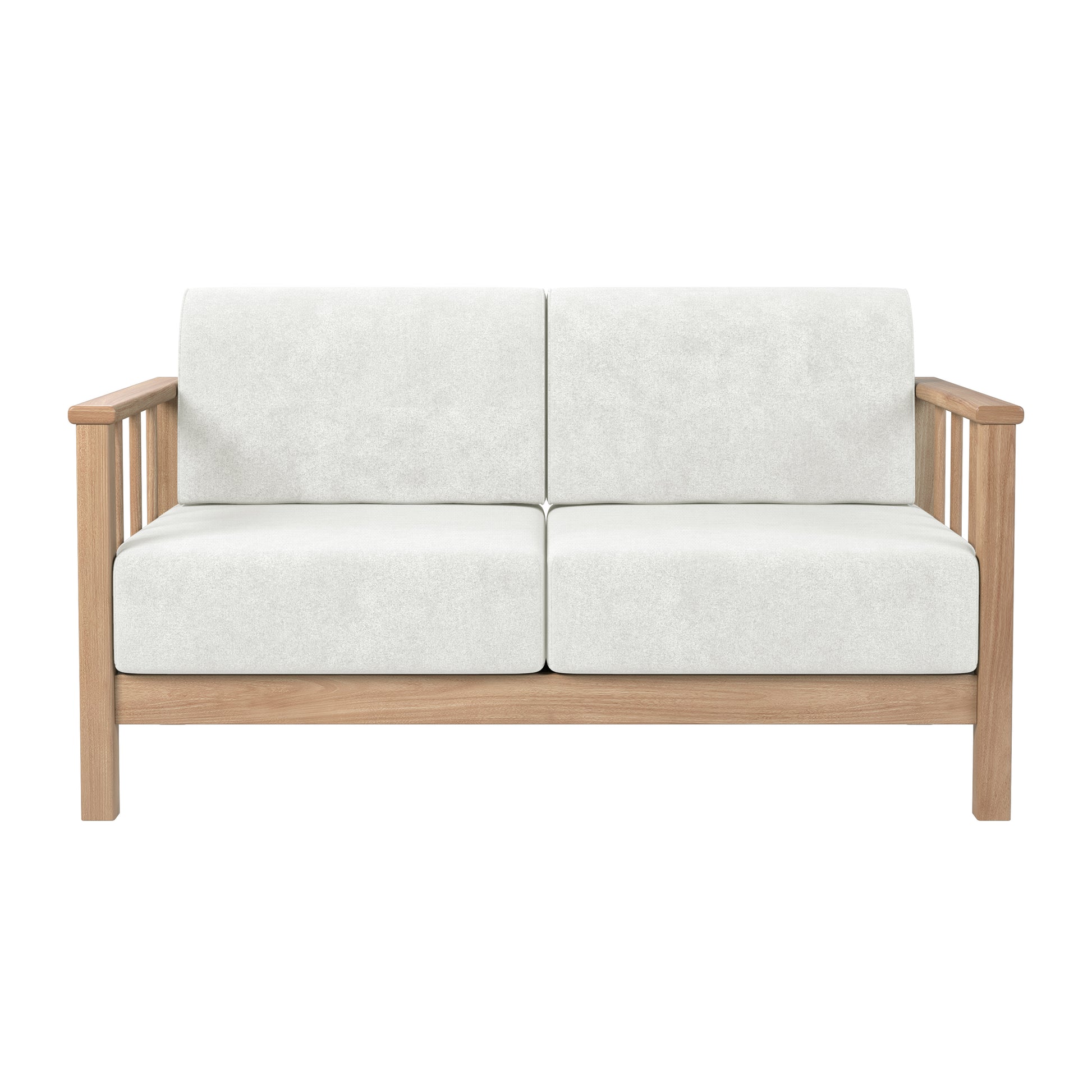 Raylai Two Seater Solid Wood Sofa - Light Beige