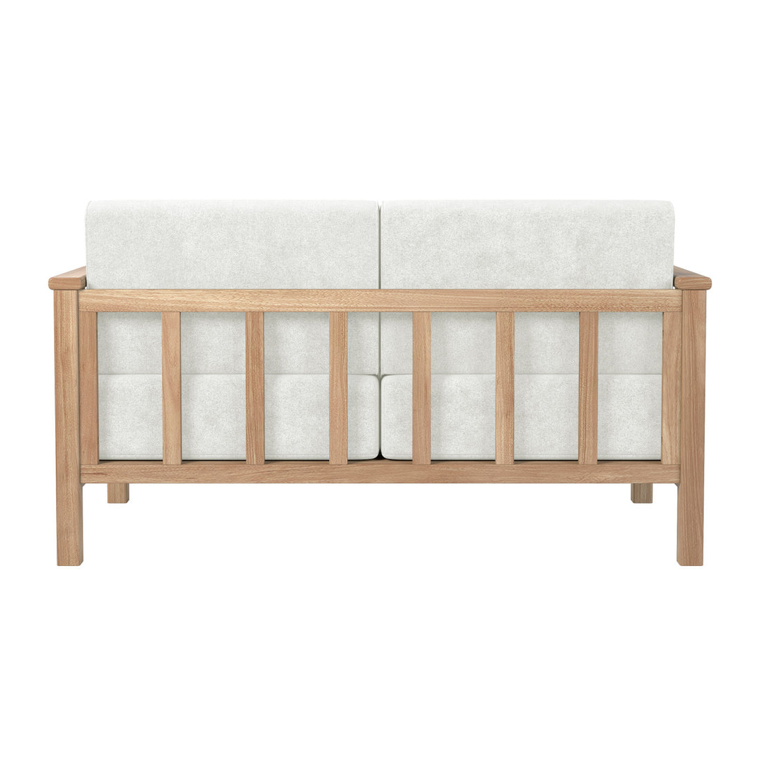 Raylai Two Seater Solid Wood Sofa - Light Beige